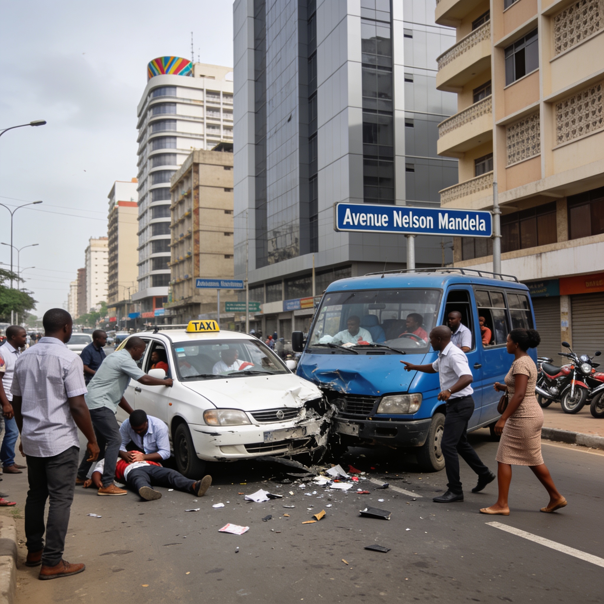 Brazzaville : violent accident sur l&rsquo;avenue Nelson Mandela, la solidarité citoyenne évite une tragédie