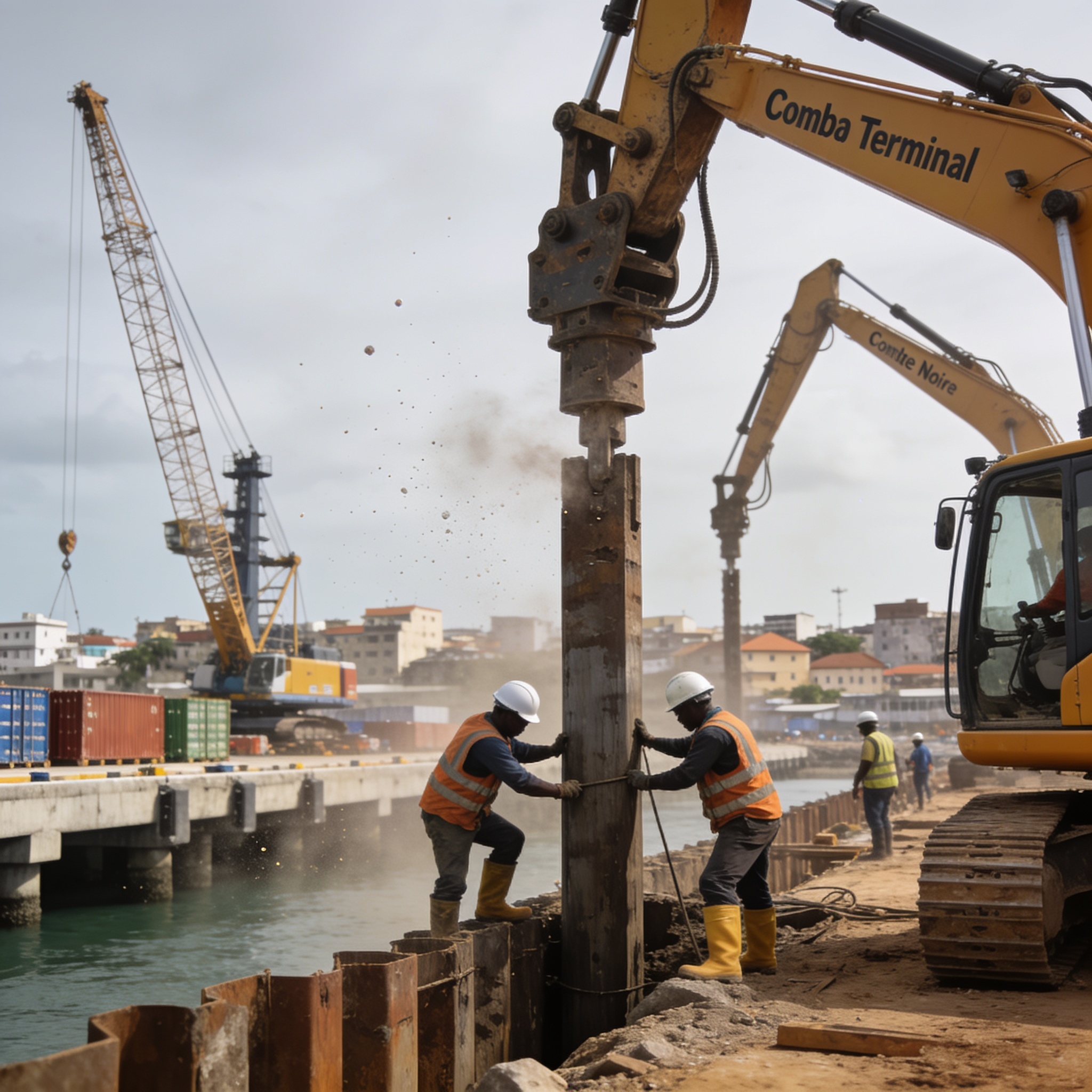 Port de Pointe-Noire : Congo Terminal finalise l’enfoncement des pieux du Môle Est